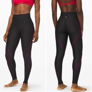 Lululemon Mapped Out High-Rise Tight 28" Black / Marvel Pink Size 6 W5CEQS